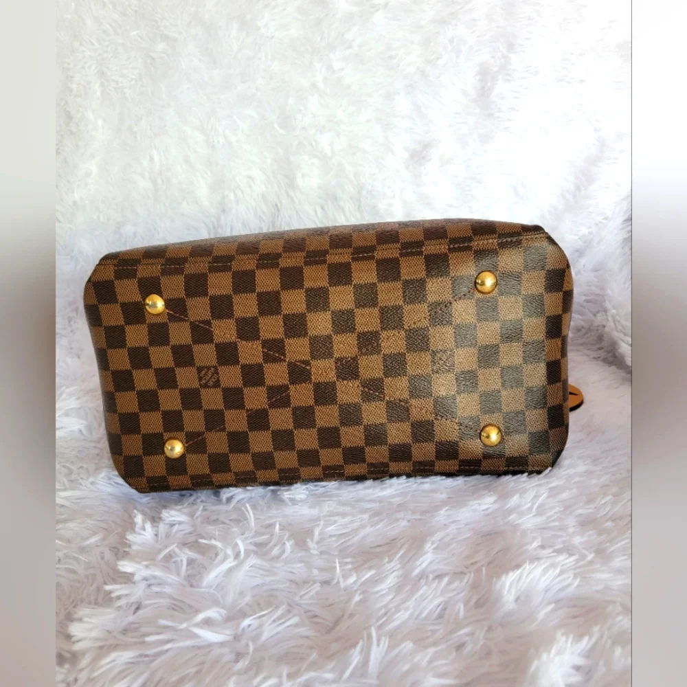 Auth💞 LOUIS VUITTON MAIDA HOBO DAMIER EBENE Hobo Shoulder Khaki